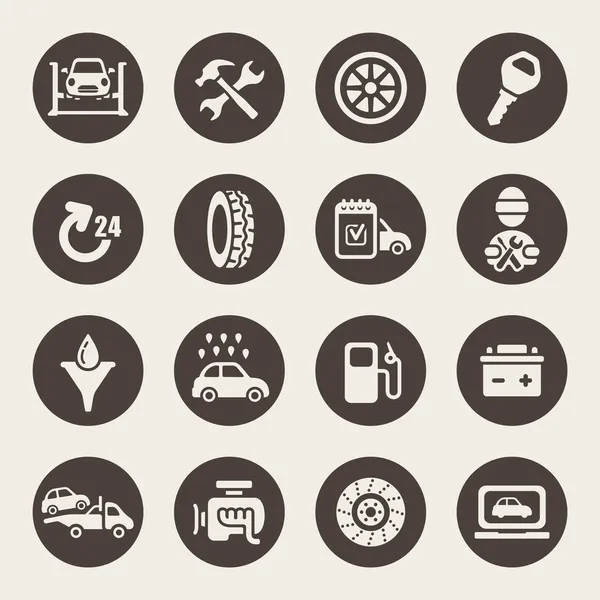 CAR SERVIÇO ICON SET — Vetor de Stock