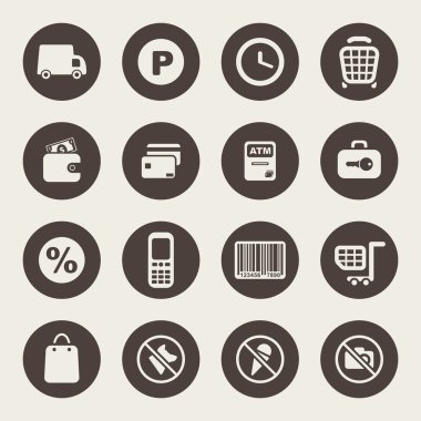 Süpermarket Hizmetleri Icon set