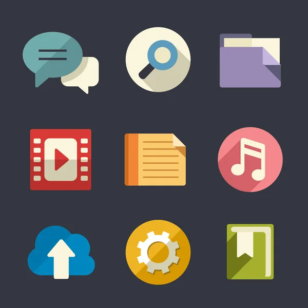 Flat Web Icon Set — Stockvektor