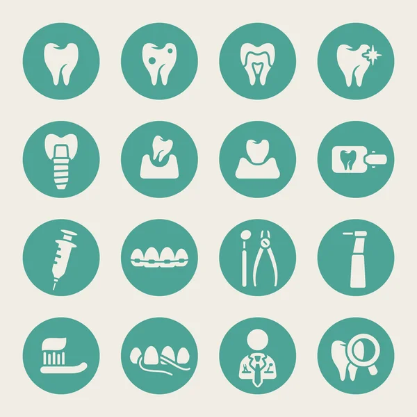Conjunto de ícones dentários —  Vetores de Stock