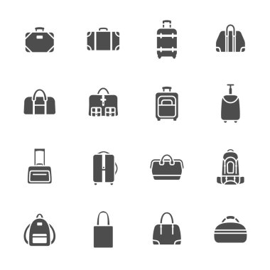 Baggage icon set clipart