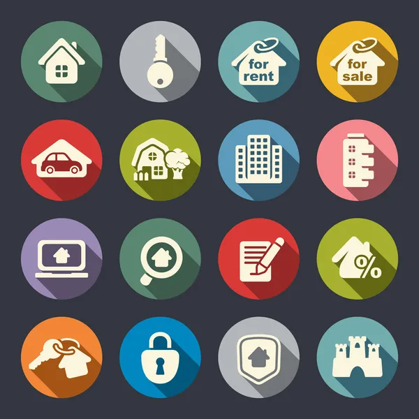 Conjunto de iconos inmobiliarios — Vector de stock