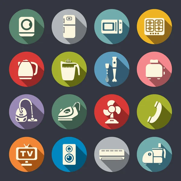 Casa electrodomésticos icono conjunto — Vector de stock