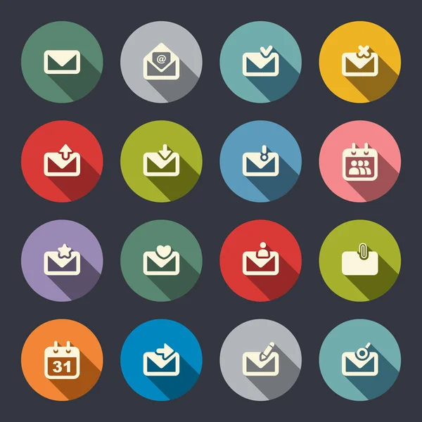 Email icon set — Stock Vector