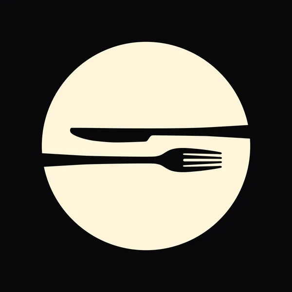 Restaurang emblem. gaffel och kniv. — Stock vektor