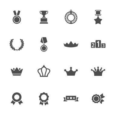 Awards icons set clipart