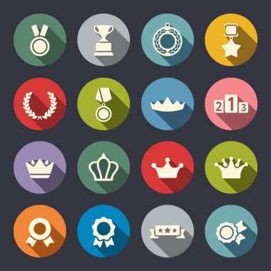 Awards icons set clipart