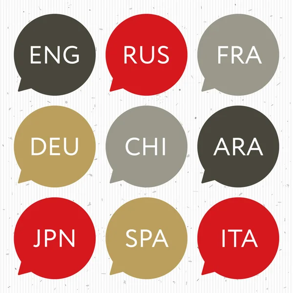 Iconos de idiomas — Vector de stock