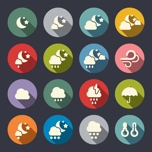 Weather Icons night — Stock Vector