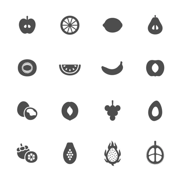 Frutas icono conjunto — Archivo Imágenes Vectoriales