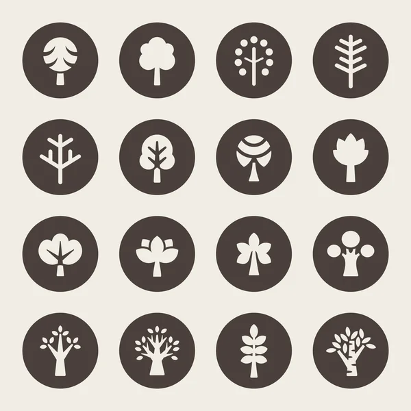 Conjunto de iconos árboles — Vector de stock