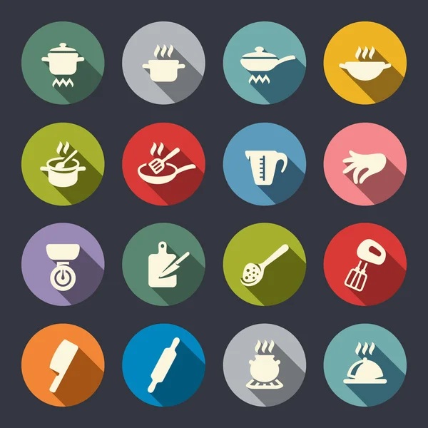 Koken pictogram set — Stockvector