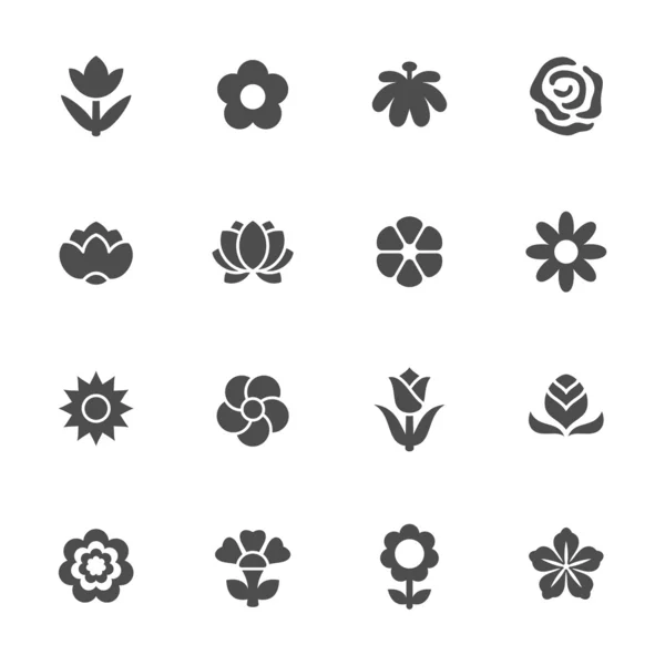 Flor icono conjunto — Vector de stock
