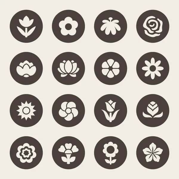 Flor icono conjunto — Vector de stock