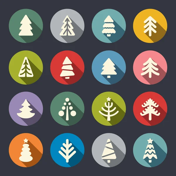 Conjunto de iconos de árbol de Navidad — Vector de stock