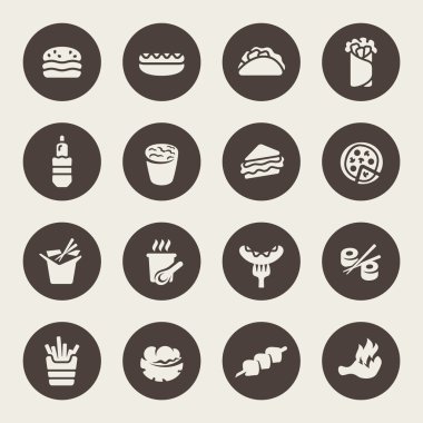 fast food simgesi seti
