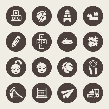 okul öncesi vector Icons set