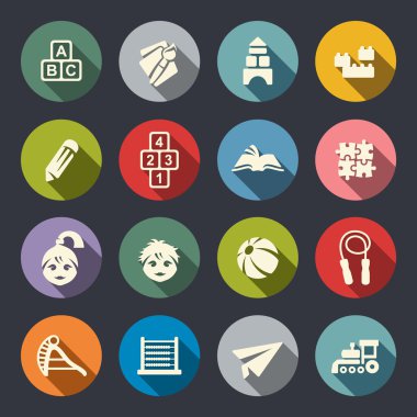 okul öncesi vector Icons set