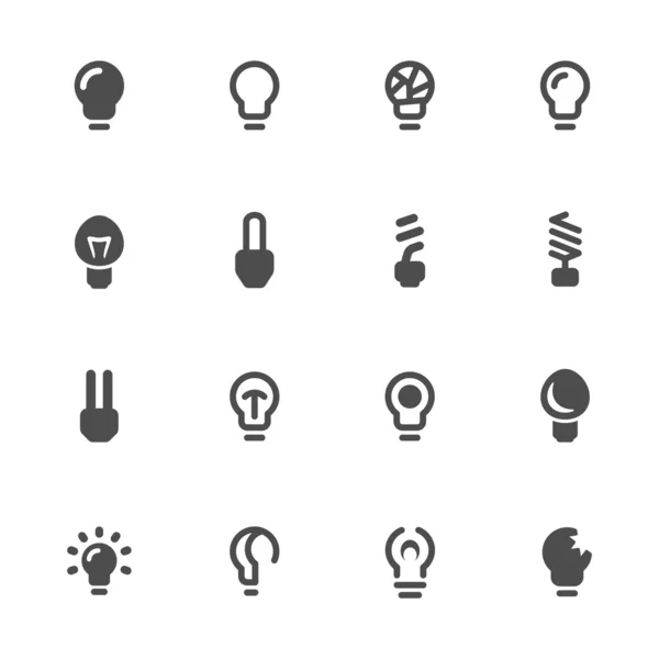 Conjunto de ícones de lâmpada — Vetor de Stock