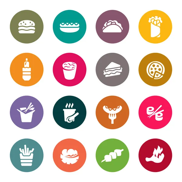 Fastfood icoon set — Stockvector