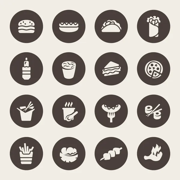 Fast food icon set — Stock Vector