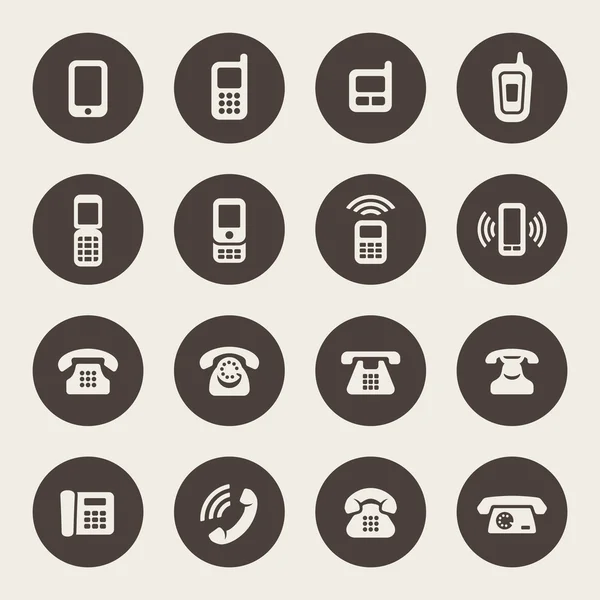 Teléfono icono conjunto — Vector de stock