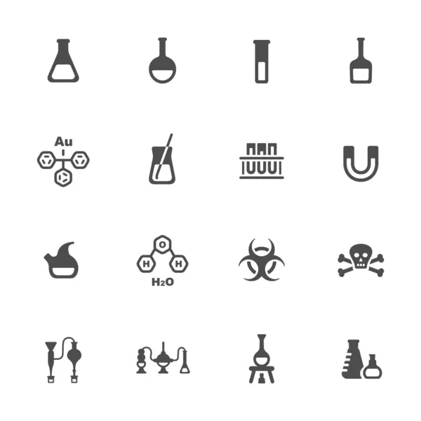 Химический набор значков — стоковый вектор