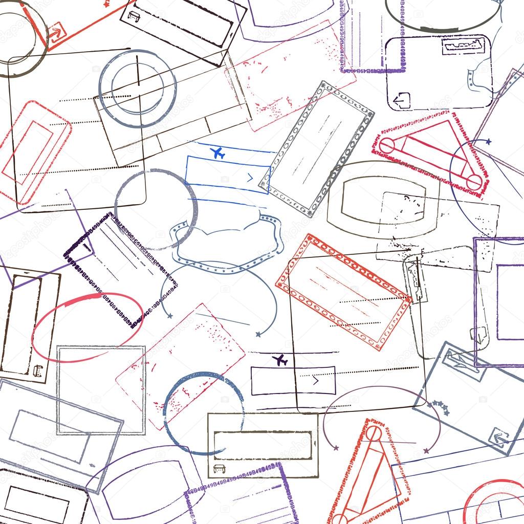 Background with stamps Stock Vector Image by ©missbobbit #47800959