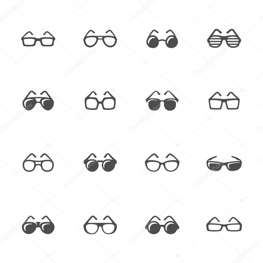 Glasses icon set