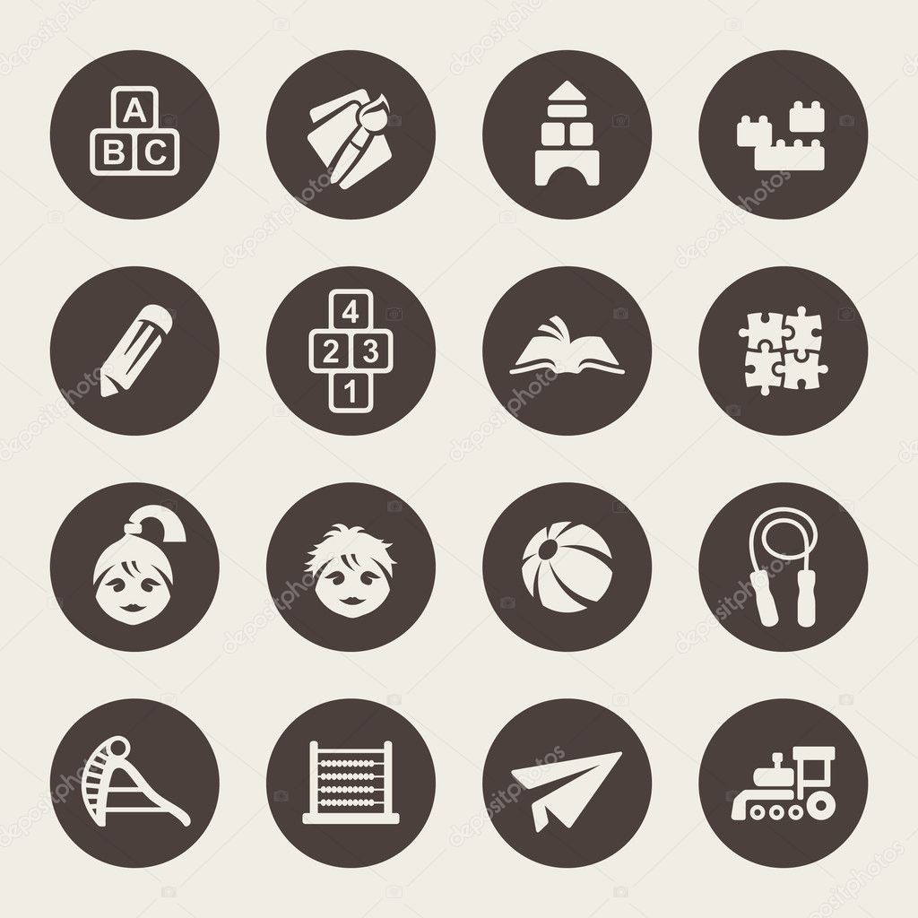 Preschool vector icons set
