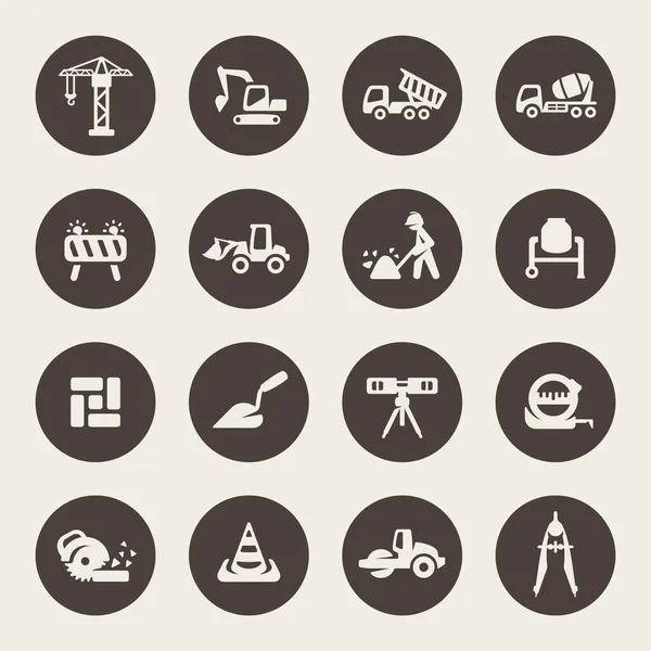 Iconen voor de bouw — Stockvector