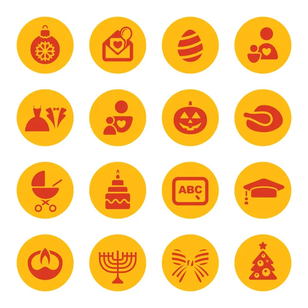 Iconos de vacaciones — Vector de stock