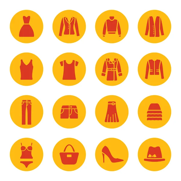 Iconos de ropa — Vector de stock