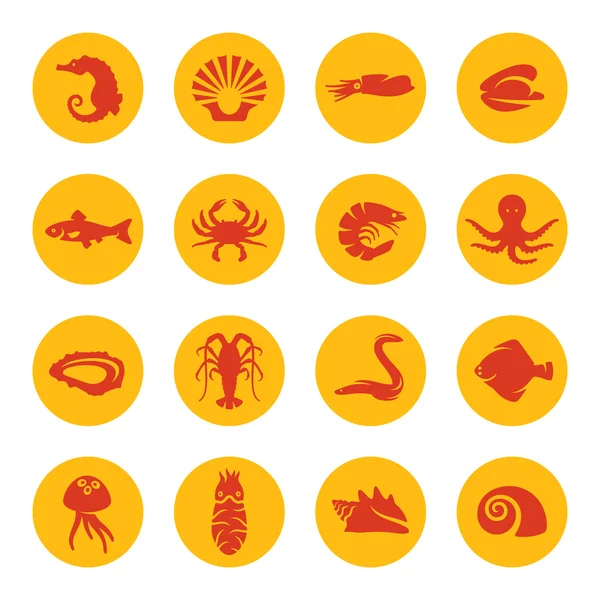 Havet djur ikoner — Stock vektor