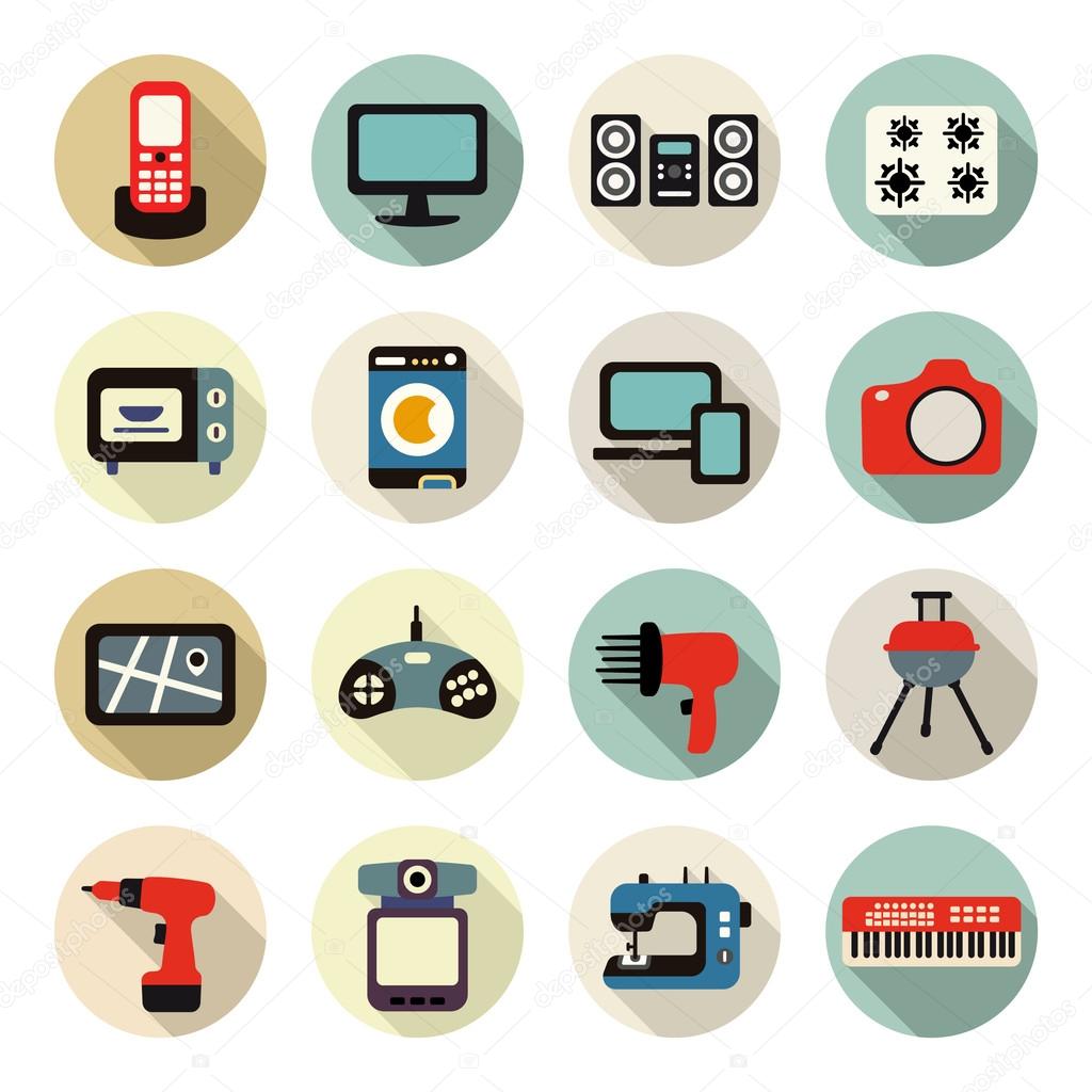 Home electronics icons