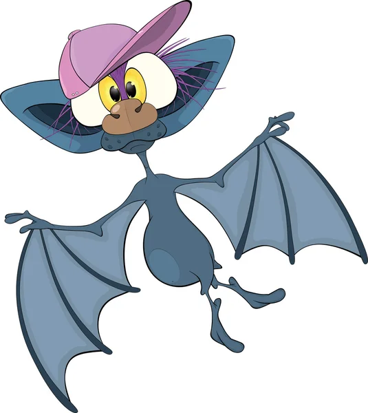 Kleine vrolijke bat.cartoon — Stockvector