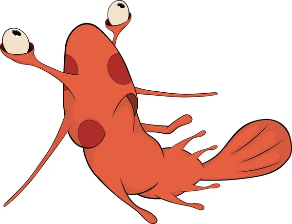 Červené krevety kreslený — Stockový vektor