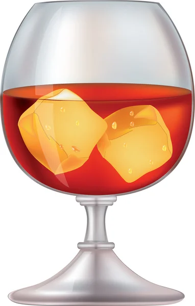 Glass from whiskeys and with ice — Stock Vector