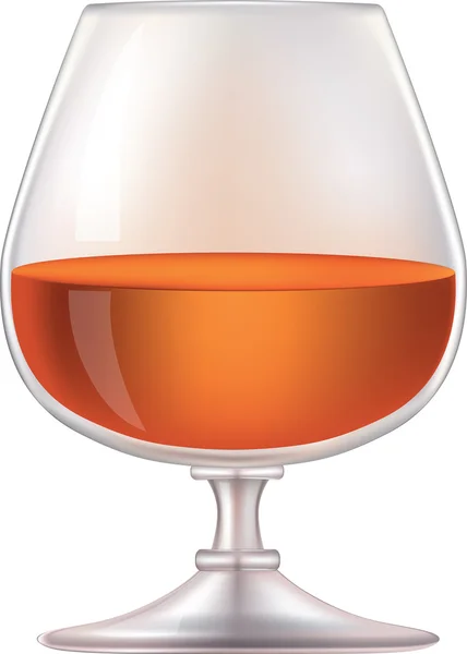 Glass with cognac — Stock Vector