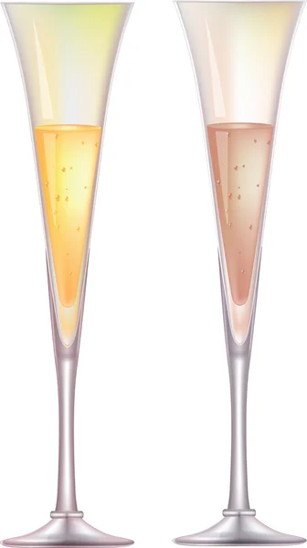 Glasses with champagne — Stock Vector