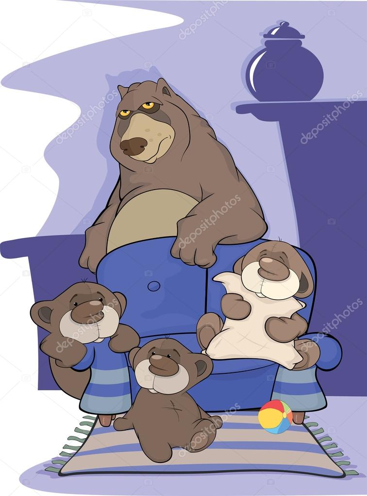 Big bear family . Cartoon