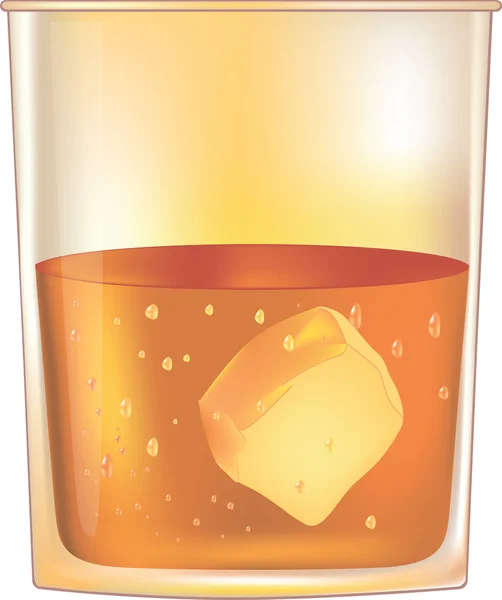 Glass from whiskeys and with ice — Stock Vector