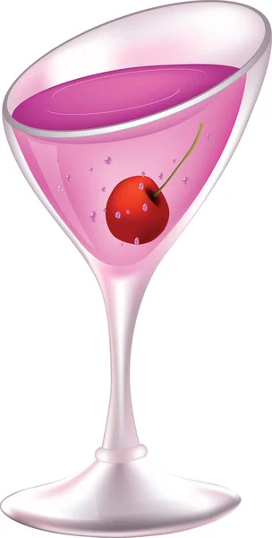 Cocktail with a cherry — Stock Vector