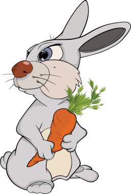 tavşan ve bir carrot. çizgi film