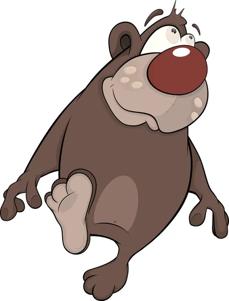 Orso bruno. Cartone animato — Vettoriale Stock