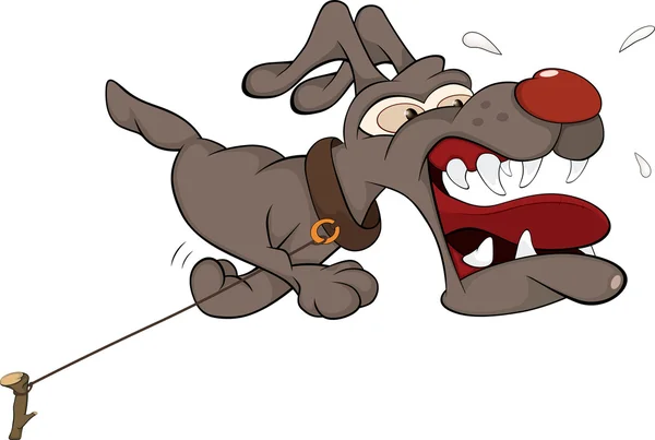 Perro malicioso. Caricatura — Vector de stock