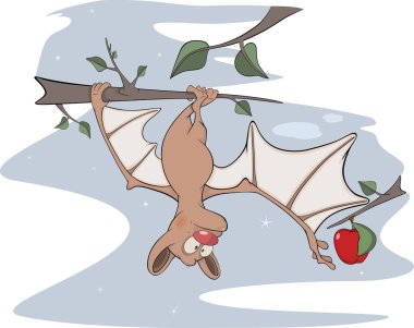 Little cheerful bat. Cartoon clipart