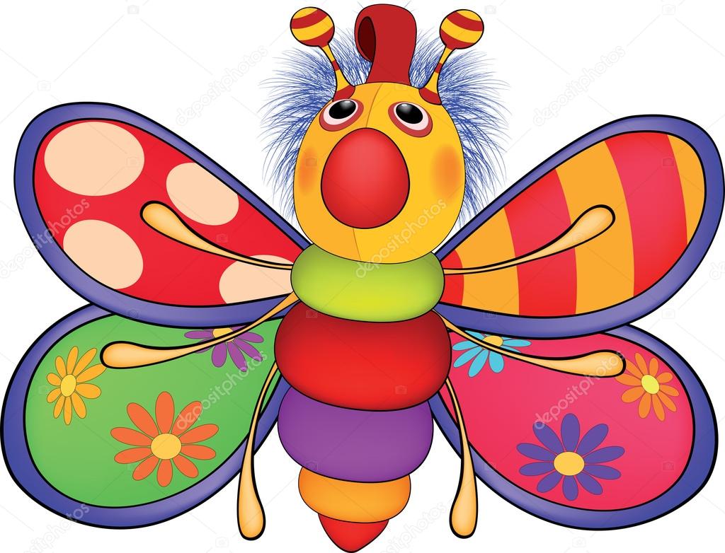 Soft toy, the toy butterfly. Cartoon