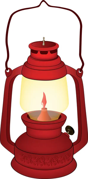 Old red lamp — Stock Vector