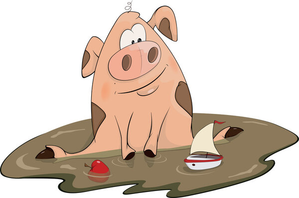 Мультфильм про свинью и игрушечный корабль

